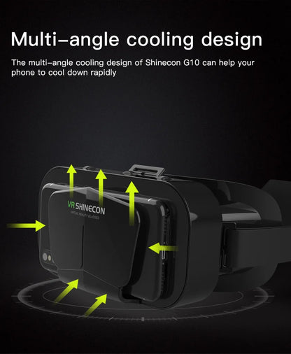 Shinecon VR Glasses 3D Headset Virtual Reality Devices Helmet Viar Lenses Goggle Smartphone Cell Phone Smart Games Mobile Viewer