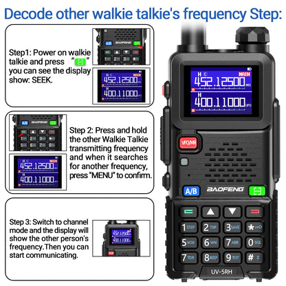 Baofeng UV 5RH 10W Air Band Walkie Talkie Long Range Wirless Copy Frequency Two Way Ham Radio Type-C Baofeng UV 5R Transceiver