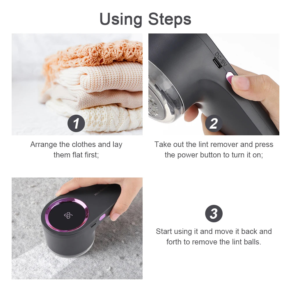 Household Clothes Shaver Fabric Lint Remover Fuzz Electric Fluff Portable Brush Blade Professional Rechargeable Fur Ball Trimmer