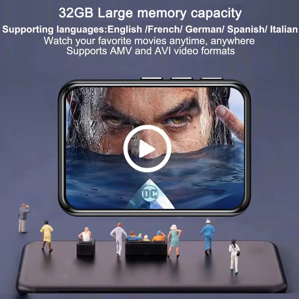 128G MP3 Player Bluetooth 5.4 HiFi MP3 Music Player Built-in Speaker 2.4inch Touch Screen MP4 Player with E-book/Video Recording