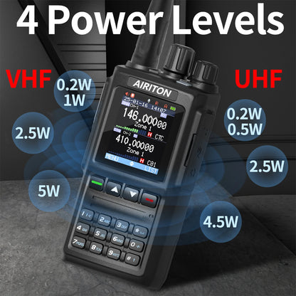AIRITON DM-168 DMR Digital Analog  Walkie Talkie Dual Mode AES256 Encryption Amateur for AT-D168UV with Type-C Two Way Radio