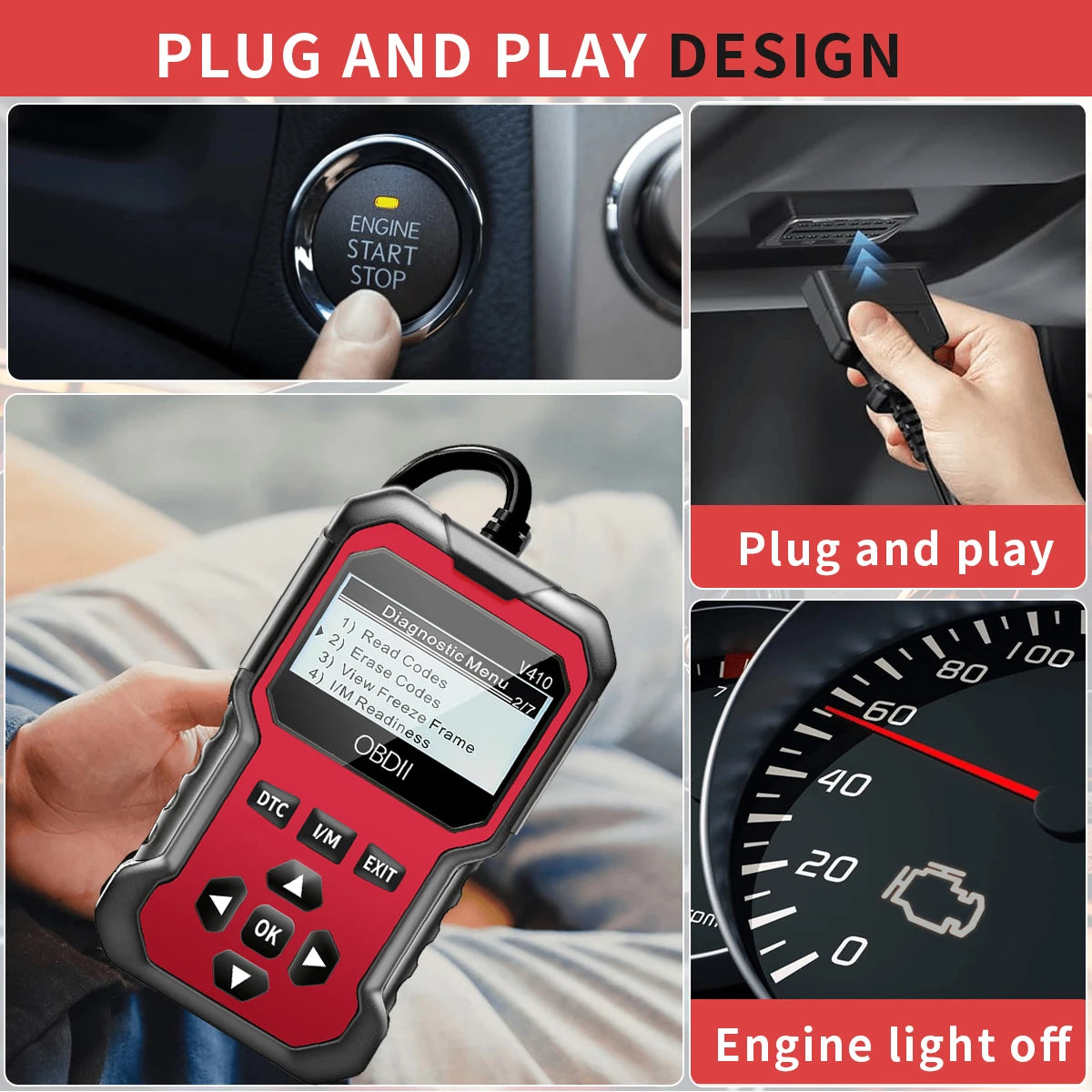 Car Obd2 Scanner Diagnostic Tool Code Reader Engine Fault Code Reader Scanner Can Diagnosis All Obd Ii in 1996 Agreement Car Scanning Tool