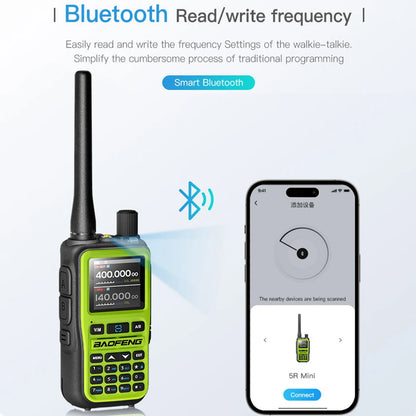 2PCS Baofeng UV-5R Mini Walkie Talkie NOAA Bluetooth Programming USB-C Charging AM Wireless Copy Frequency Full Band FM Two Way