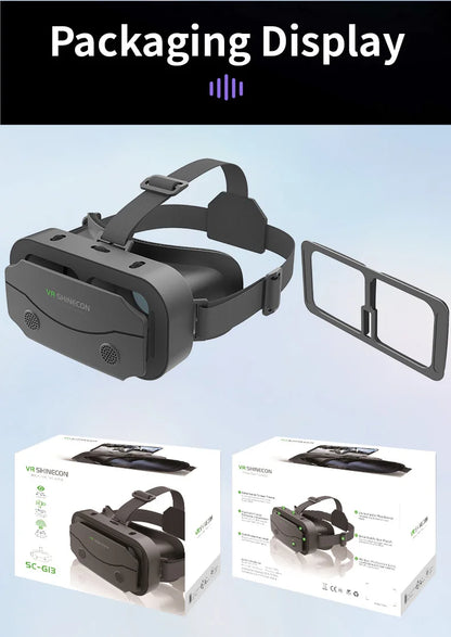 Shinecon VR Glasses 3D Headset Virtual Reality Devices Helmet Viar Lenses Goggle Smartphone Cell Phone Smart Games Mobile Viewer