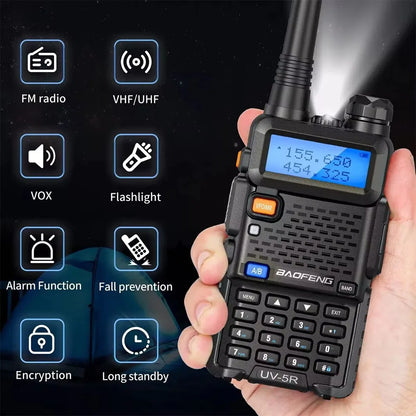 BAOFENG 5W UV-5R Dual Band VHF/UHF 136-174MHz & 400-520MHz FM Portable Two Way Radio Handheld Walkie Talkie
