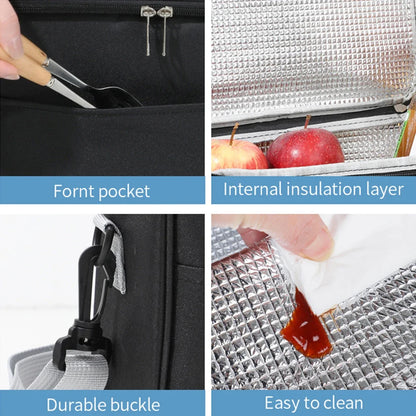 Capacity hand-held with shoulder strap insulated bag, lunch box bag, student thickened waterproof lunch bag。