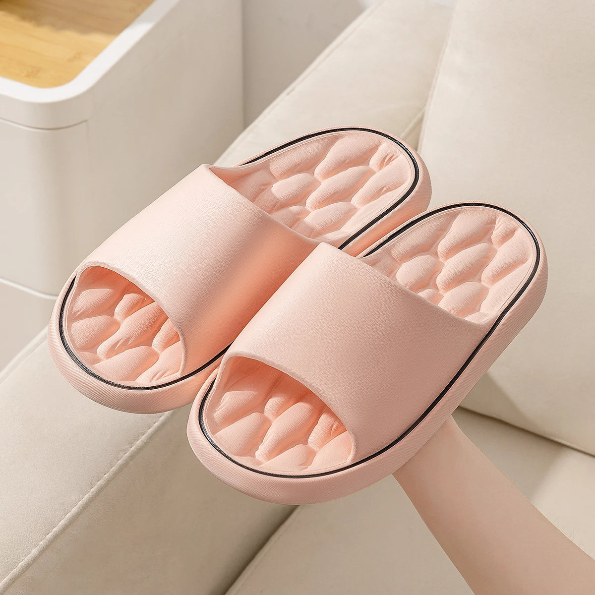 Summer Women Home Slippers Fashion Beach Flat Sandals Soft Comfortable Non-Slip Slides Indoor Outdoor Men Bathroom Flip Flops
