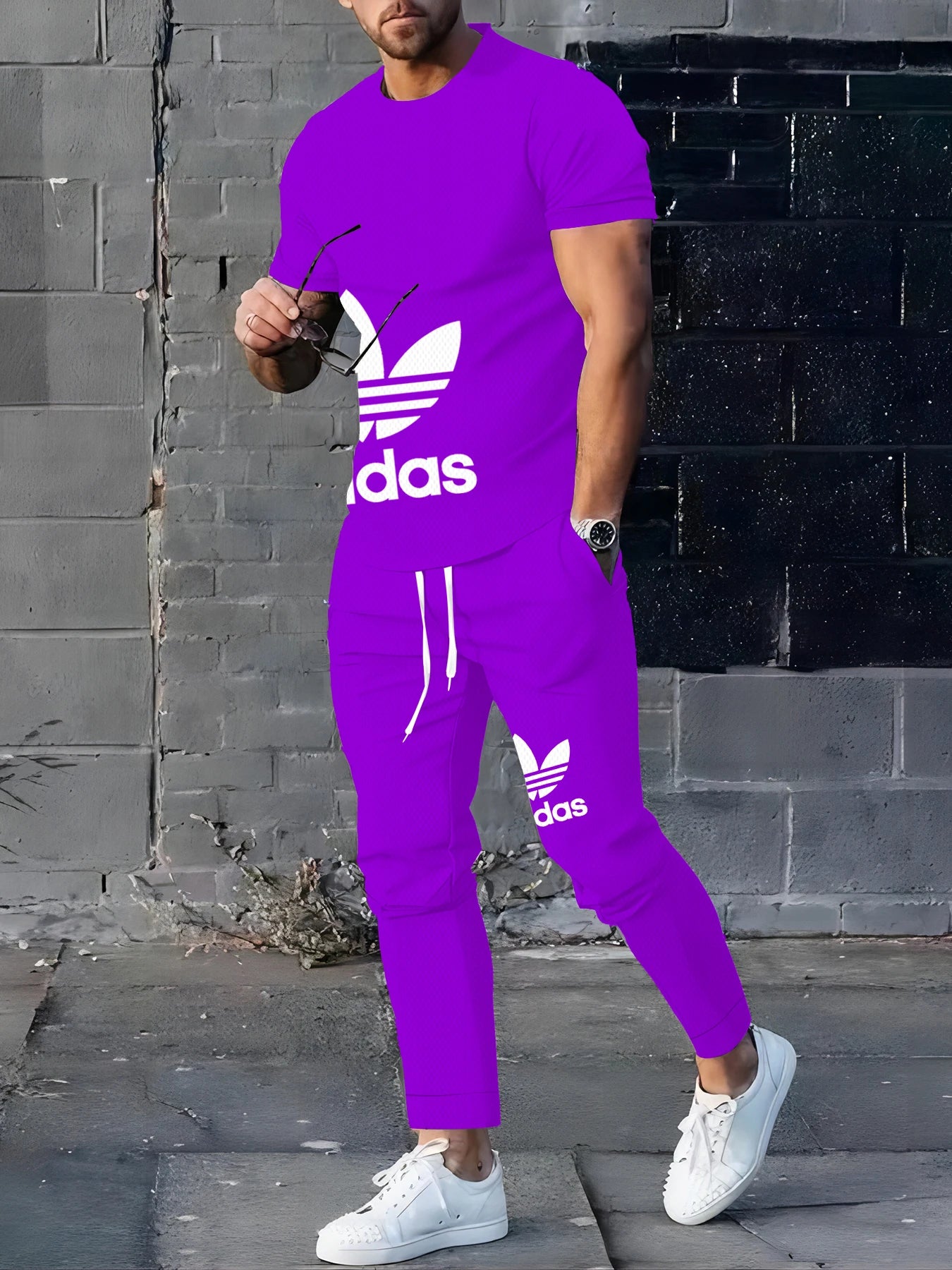 2025Hot-Selling Summer T-Shirt Pants Set Casual Brand Fitness Jogger Pants T Shirts Hip hop Fashicon Men'sTracksuit