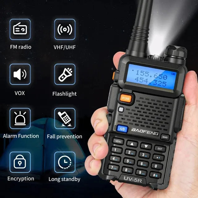 BAOFENG 5W UV-5R Dual Band VHF/UHF 136-174MHz & 400-520MHz FM Portable Two Way Radio Handheld Walkie Talkie