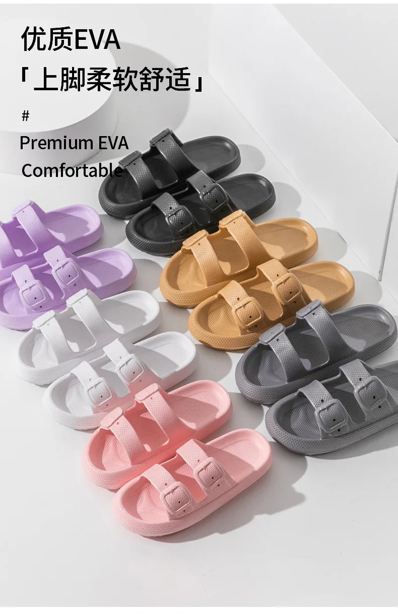 Comwarm 2025 New Women's Slippers Concise Outdoors  Women's Sandals With Adjustable Buckle Leisure Light Female Beach Slippers