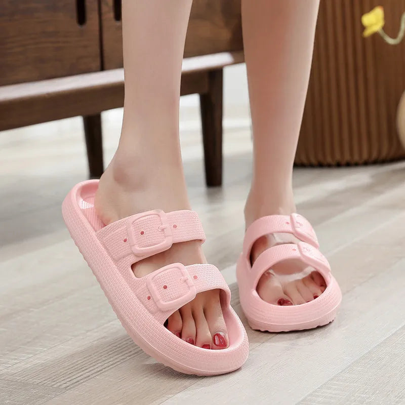 Comwarm 2025 New Women's Slippers Concise Outdoors  Women's Sandals With Adjustable Buckle Leisure Light Female Beach Slippers