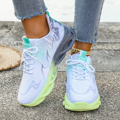 Women's Sneakers 2025 New Fashion Breathable Trainers Comfortable Sneakers Women Mesh Fabric Lace Up Female Footwear Women Shoes