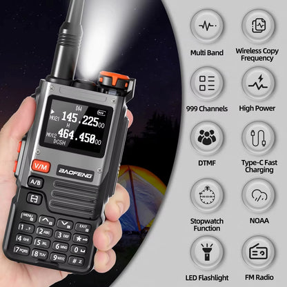 NEW Baofeng UV-K61 Walkie Talkie Air Band Wireless Copy Frequency Type-C Full Band UHF VHF DTMF NOAA UV-5R Upgraded