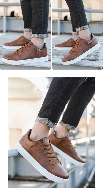 2025 Spring Classic Men Leather Casual Shoes Cross-border Hot Sale Versatile Man Sneakers Loafers Fashion Large Size Board Shoes
