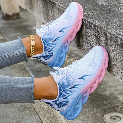 Women's Sneakers 2025 New Fashion Breathable Trainers Comfortable Sneakers Women Mesh Fabric Lace Up Female Footwear Women Shoes