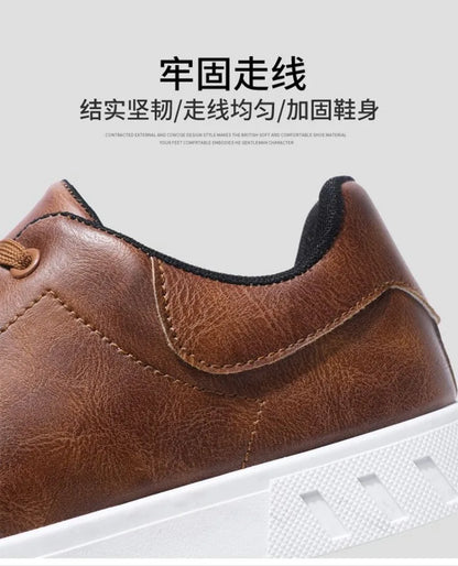 2025 Spring Classic Men Leather Casual Shoes Cross-border Hot Sale Versatile Man Sneakers Loafers Fashion Large Size Board Shoes