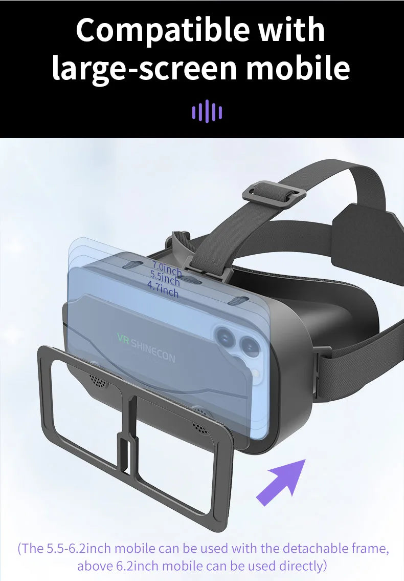 Shinecon VR Glasses 3D Headset Virtual Reality Devices Helmet Viar Lenses Goggle Smartphone Cell Phone Smart Games Mobile Viewer