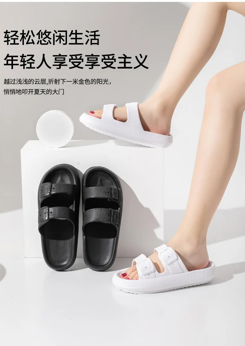 Comwarm 2025 New Women's Slippers Concise Outdoors  Women's Sandals With Adjustable Buckle Leisure Light Female Beach Slippers
