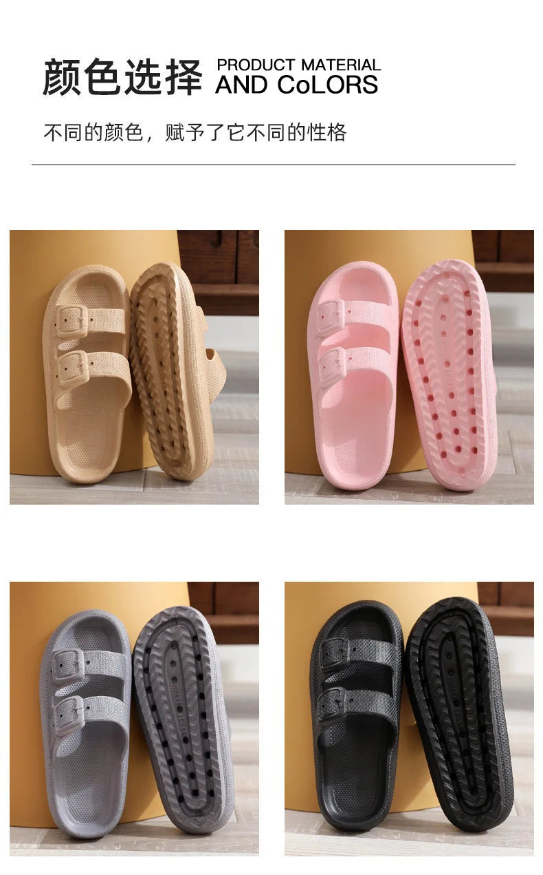 Comwarm 2025 New Women's Slippers Concise Outdoors  Women's Sandals With Adjustable Buckle Leisure Light Female Beach Slippers