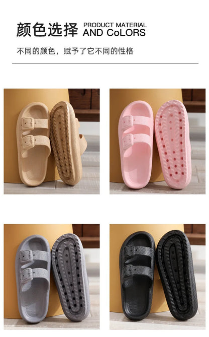Comwarm 2025 New Women's Slippers Concise Outdoors  Women's Sandals With Adjustable Buckle Leisure Light Female Beach Slippers