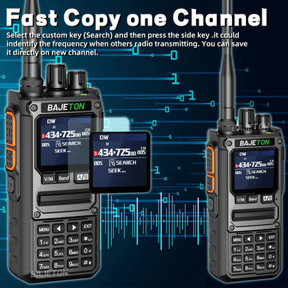 BAJETON BJ-7800 Walkie Talkie Long Range SW MW LW AM SSB CB 10W Receive Wireless Bluetooth Phone Programming NOAA Two Way Radio
