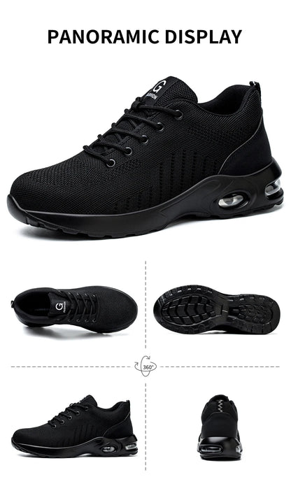 Safety shoes for men and women, breathable work sports shoes, steel toe shoes, puncture resistant safety protection shoes