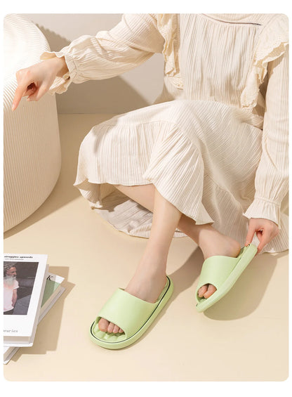 Summer Women Home Slippers Fashion Beach Flat Sandals Soft Comfortable Non-Slip Slides Indoor Outdoor Men Bathroom Flip Flops