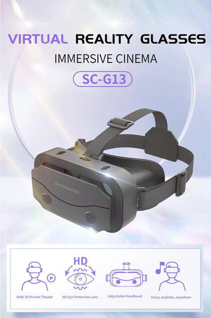 Shinecon VR Glasses 3D Headset Virtual Reality Devices Helmet Viar Lenses Goggle Smartphone Cell Phone Smart Games Mobile Viewer