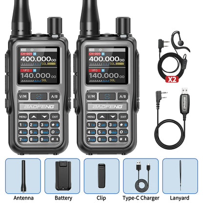2PCS Baofeng UV-5R Mini Walkie Talkie NOAA Bluetooth Programming USB-C Charging AM Wireless Copy Frequency Full Band FM Two Way
