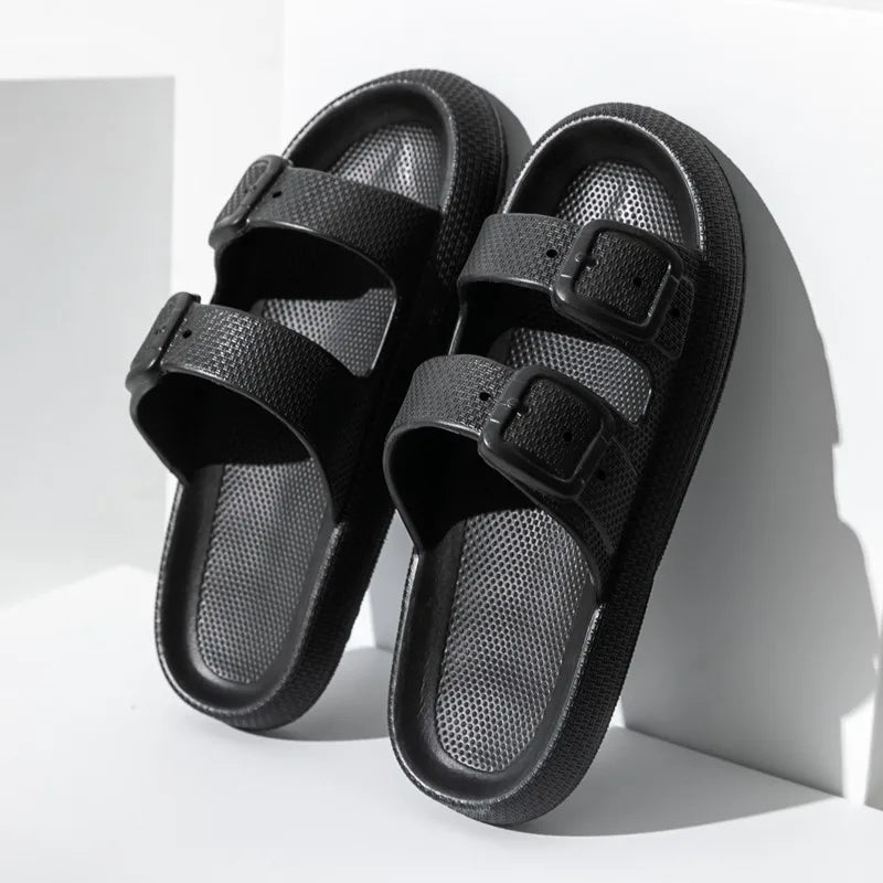 Comwarm 2025 New Women's Slippers Concise Outdoors  Women's Sandals With Adjustable Buckle Leisure Light Female Beach Slippers