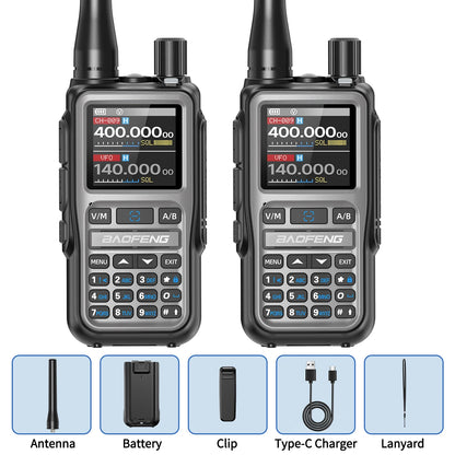 2PCS Baofeng UV-5R Mini Walkie Talkie NOAA Bluetooth Programming USB-C Charging AM Wireless Copy Frequency Full Band FM Two Way