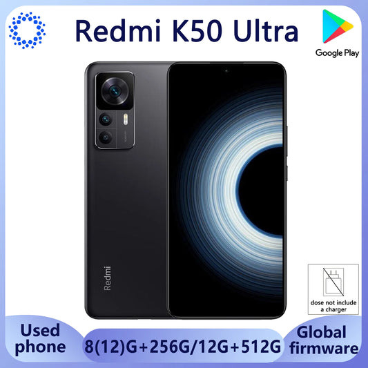 Global Firmware Xiaomi Redmi k50 Ultra hyperOS 2.0 Smartphone Snapdragon 8+ Gen 1 Celular 5000mAh No Charger Used Phones