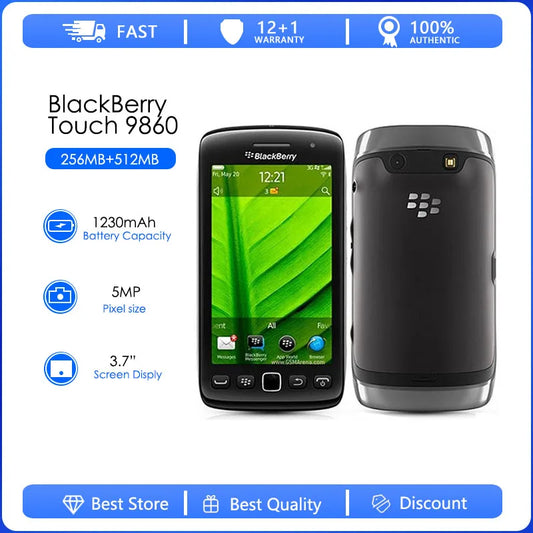 BlackBerry Torch 9860 Refurbished Original Mobile Phone 3.7 Inches Blackberry OS 5MP Camera 768MB RAM 4GB ROM 720p 480x800