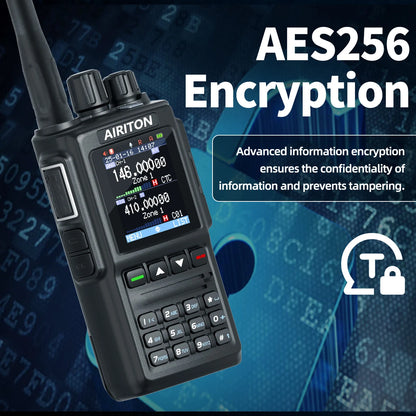 AIRITON DM-168 DMR Digital Analog  Walkie Talkie Dual Mode AES256 Encryption Amateur for AT-D168UV with Type-C Two Way Radio