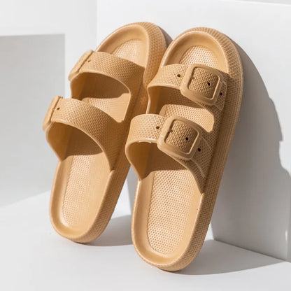 Comwarm 2025 New Women's Slippers Concise Outdoors  Women's Sandals With Adjustable Buckle Leisure Light Female Beach Slippers