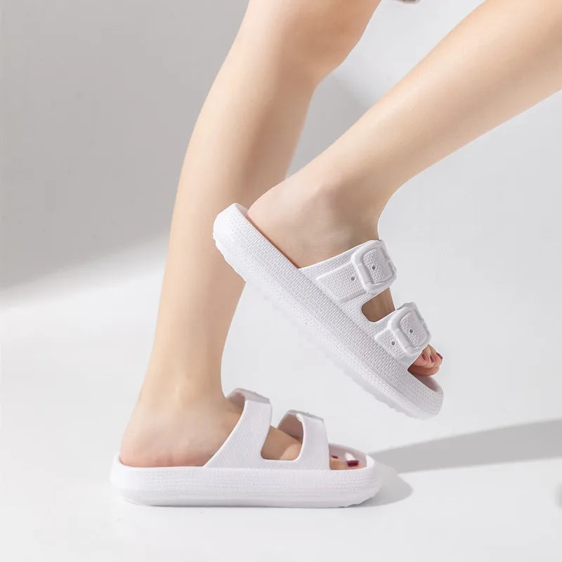 Comwarm 2025 New Women's Slippers Concise Outdoors  Women's Sandals With Adjustable Buckle Leisure Light Female Beach Slippers
