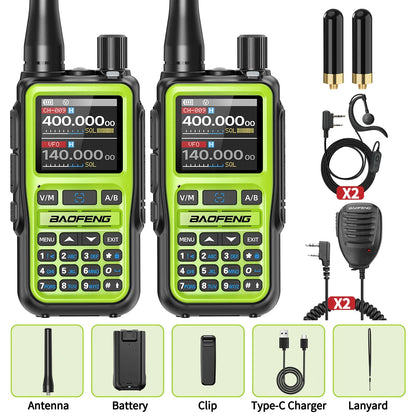 2PCS Baofeng UV-5R Mini Walkie Talkie NOAA Bluetooth Programming USB-C Charging AM Wireless Copy Frequency Full Band FM Two Way