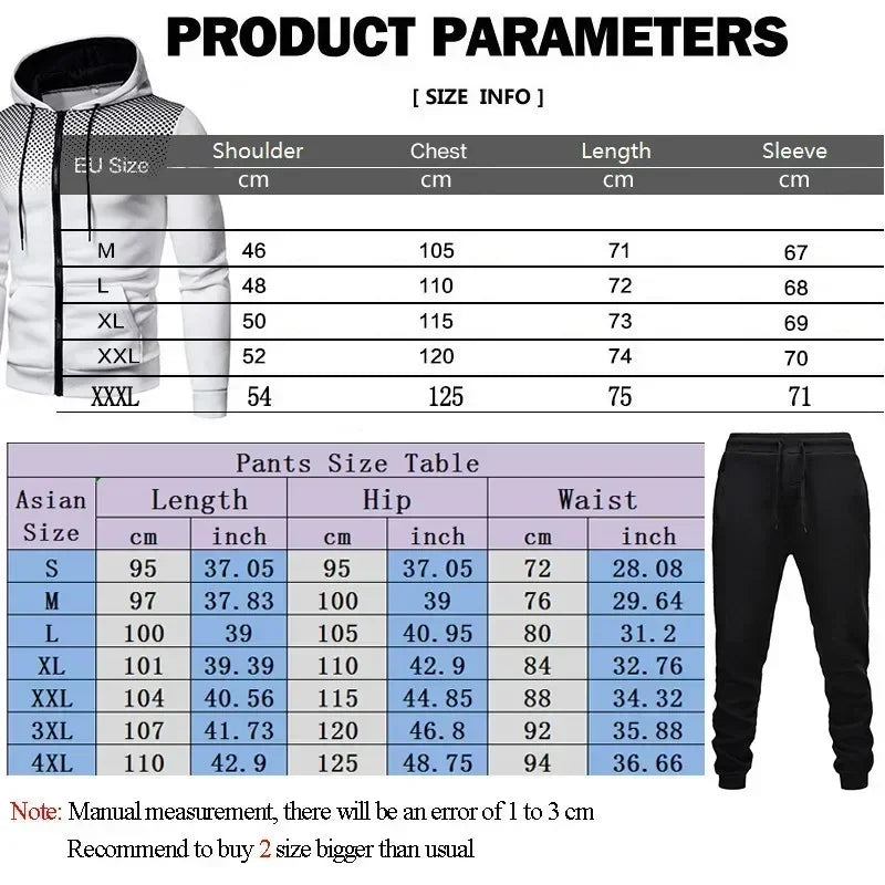 Korea Men Jacket Tracksuit Casual Sports Suit Men's Set 2024 Autumn Winter Two Pieces Set Mens Sportswear Plus Pants Suit