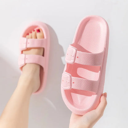 Comwarm 2025 New Women's Slippers Concise Outdoors  Women's Sandals With Adjustable Buckle Leisure Light Female Beach Slippers