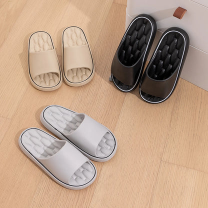 Summer Women Home Slippers Fashion Beach Flat Sandals Soft Comfortable Non-Slip Slides Indoor Outdoor Men Bathroom Flip Flops