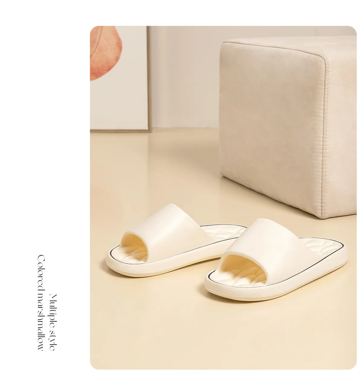 Summer Women Home Slippers Fashion Beach Flat Sandals Soft Comfortable Non-Slip Slides Indoor Outdoor Men Bathroom Flip Flops