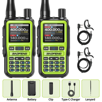 2PCS Baofeng UV-5R Mini Walkie Talkie NOAA Bluetooth Programming USB-C Charging AM Wireless Copy Frequency Full Band FM Two Way