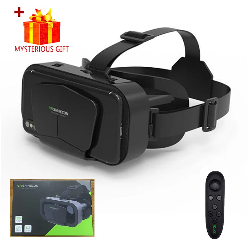 Shinecon VR Glasses 3D Headset Virtual Reality Devices Helmet Viar Lenses Goggle Smartphone Cell Phone Smart Games Mobile Viewer