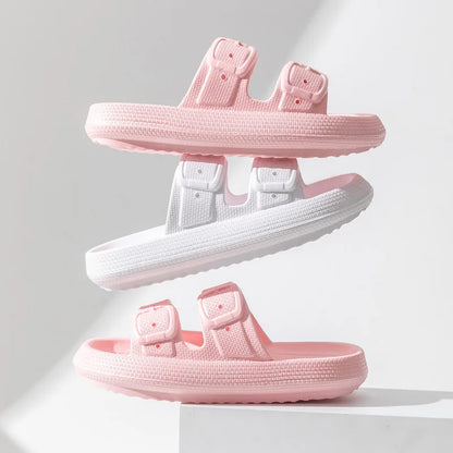 Comwarm 2025 New Women's Slippers Concise Outdoors  Women's Sandals With Adjustable Buckle Leisure Light Female Beach Slippers