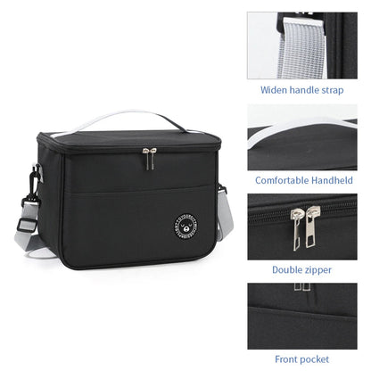 Capacity hand-held with shoulder strap insulated bag, lunch box bag, student thickened waterproof lunch bag。